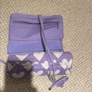 Pottery Barn Lavender Heart Cosmetic Bag